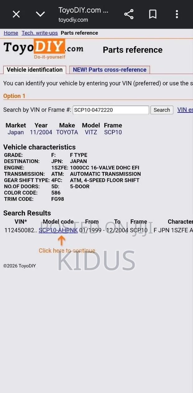 Toyota Vitz 2004 Gold