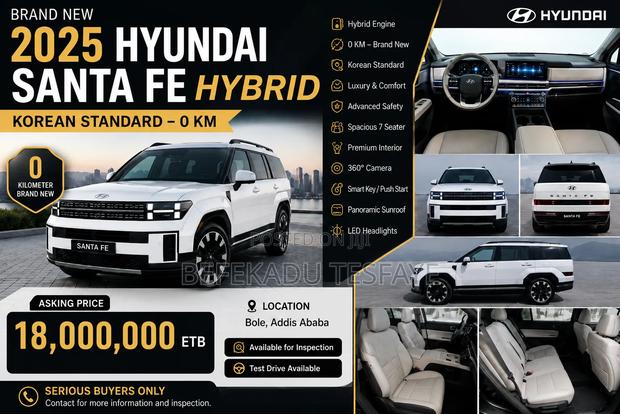 New Hyundai Santa Fe 2025 White