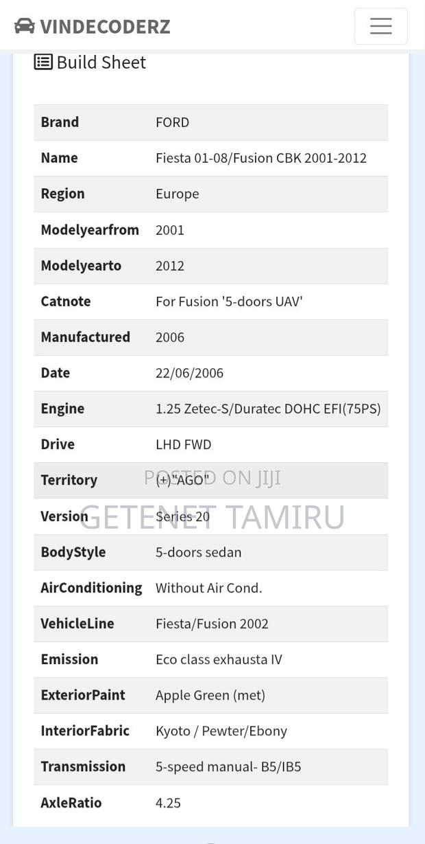Ford Fiesta 1.3 2006 Green